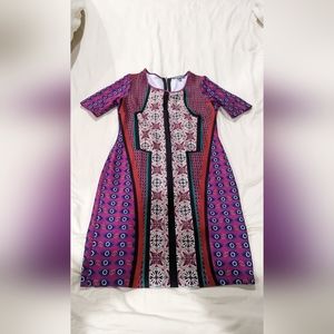 Multi color shirt sleeve dress ,size PS